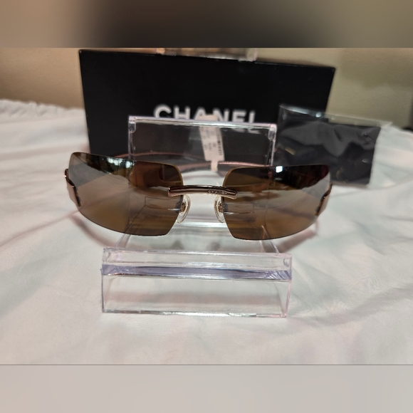 🔥NWT 💯 Chanel 4048 185/59 CHOPPER TO BOWN GRADIENT RIMLESS SUNGLASSES - Picture 5 of 16